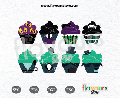 Haunted Mansion Cupcakes Bundle, Disney Cupcakes, SVG Cut Files Cricut