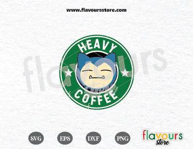 Heavy Coffee Svg, Snorlax Pokemon, Starbucks Ring, SVG Cut File Cricut