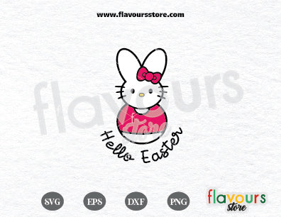 Happy Easter svg, Hello Kitty Peep, Easter Peep, SVG Cut File Cricut Silhouette