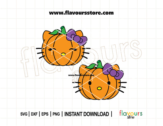 Hello Kitty pumpkin SVG design, cute Halloween cut file for Cricut and Silhouette. Perfect for shirts, mugs, trick-or-treat bags, and festive Halloween crafts.