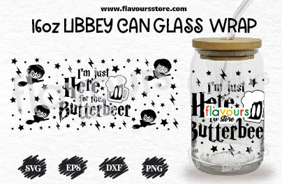 Here for the Butterbeer Svg, 16oz Libbey Can Cup Wrap, Libbey Wrap Svg