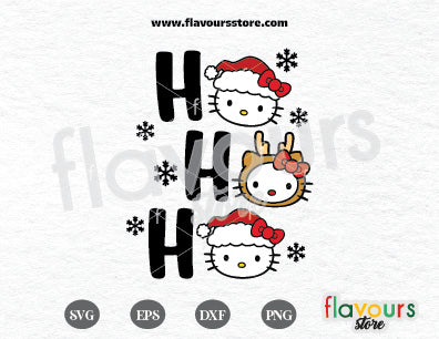 Ho Ho Ho Hello Kitty Christmas SVG Cut File Cricut Silhouette