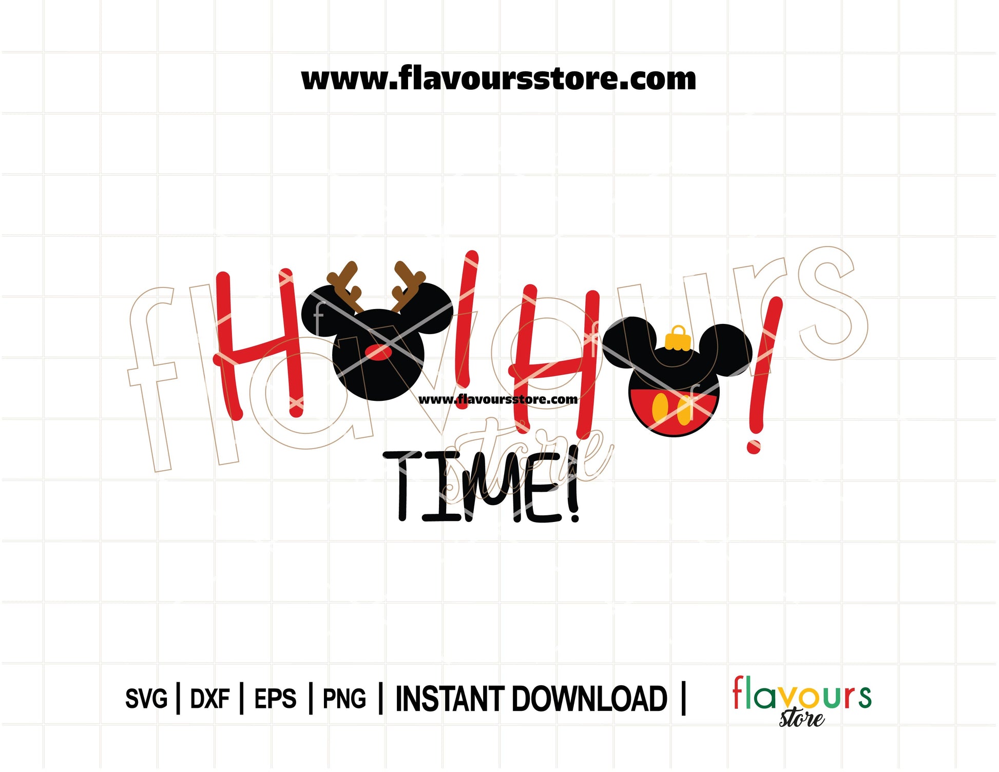 Mickey Reindeer SVG, Mickey Christmas Ornament SVG, Ho Ho Ho SVG, Disney Christmas SVG, Cricut Disney holiday cut file