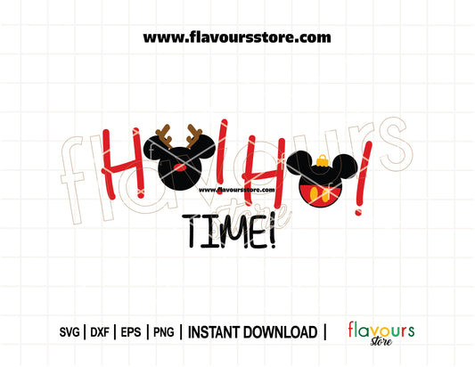 Mickey Reindeer SVG, Mickey Christmas Ornament SVG, Ho Ho Ho SVG, Disney Christmas SVG, Cricut Disney holiday cut file