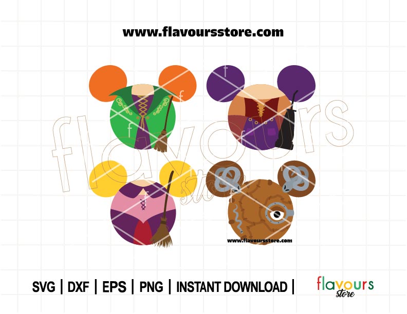 Hocus Pocus Ears Bundle SVG, Spell Book Ears Svg, Halloween Svg, I Put A Smell On You, Sanderson Sister Svg, Cut File For Cricut SVG