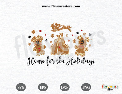 Home for the Holidays Svg, Christmas Gingerbread Cookie Svg, Mickey Cookie, Xmas Holiday Svg, Holiday Season Svg, Christmas Sublimation, Mouse Cookie Head Cut File For Cricut