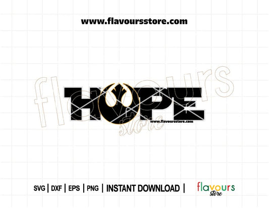 Hope Star Wars rebel symbol SVG cut file for Cricut and Silhouette, perfect for DIY shirts, wall art, home decor, gifts, and party crafts