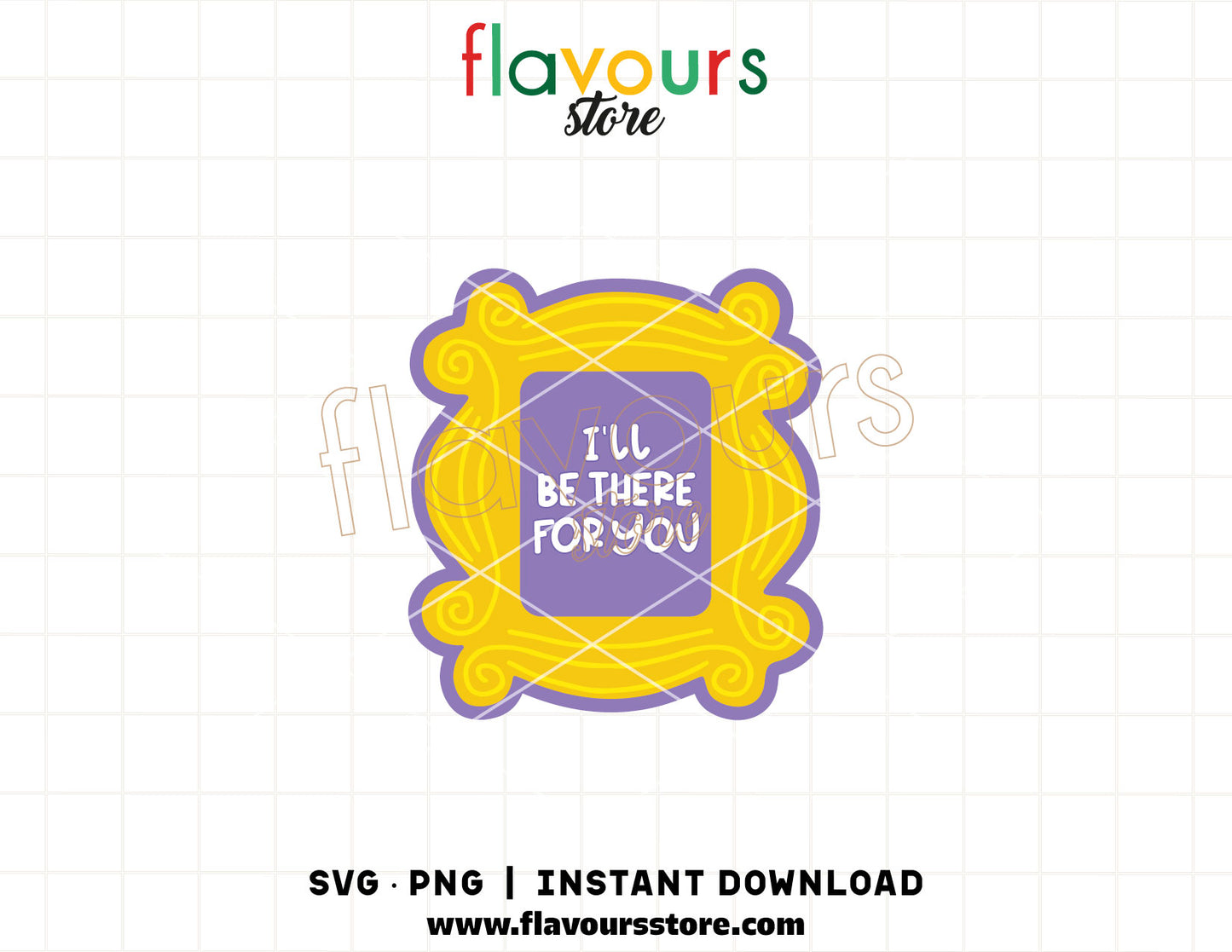 Friends yellow picture frame SVG cut file for Cricut and Silhouette digital download
