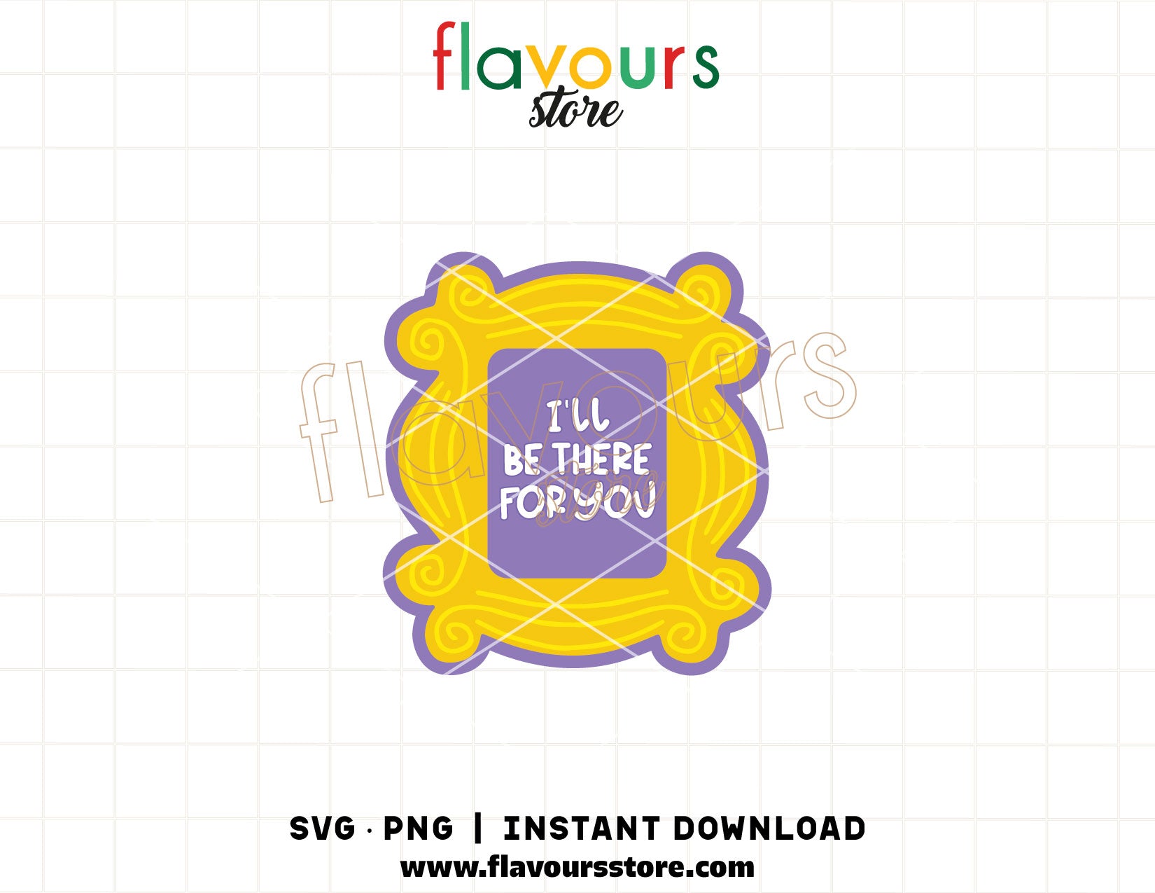 Friends yellow picture frame SVG cut file for Cricut and Silhouette digital download