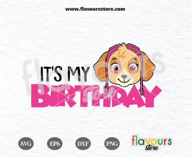 It's my Birthday Skye, Birthday Girl, Skye Paw Patrol, Kids cartoon Svg, Paw Patrol Cartoon Svg, Paw Patrol SVG Cut File