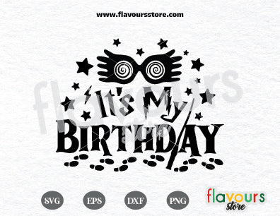It’s My Birthday Svg, Luna Glasses, Wizard Birthday Svg, Harry Potter Svg Files for Cricut