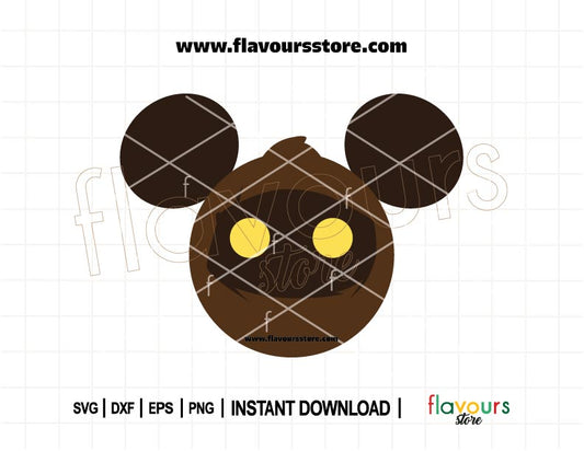 Jawa Mickey ears Star Wars SVG cut file for Cricut and Silhouette, perfect for Disney trip shirts, cosplay, party decor, gifts, and crafts
