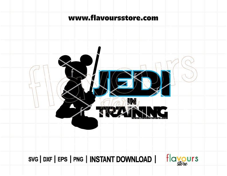 Jedi Mickey Mouse SVG cut file combining Disney and Star Wars, perfect for Cricut and Silhouette projects like DIY shirts, party decor, gifts, and family vacation crafts.