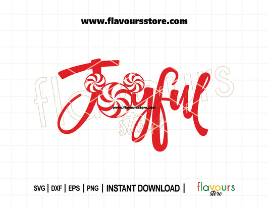 Joyful Mickey Peppermint Christmas SVG Cut File for Cricut and Silhouette – Holiday design for shirts, mugs, ornaments, and Christmas décor