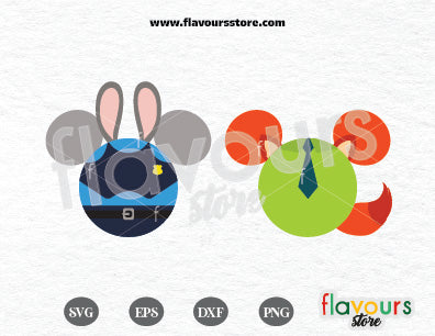 Judy Hopps and Nick Wilde Ears, Zootopia SVG File