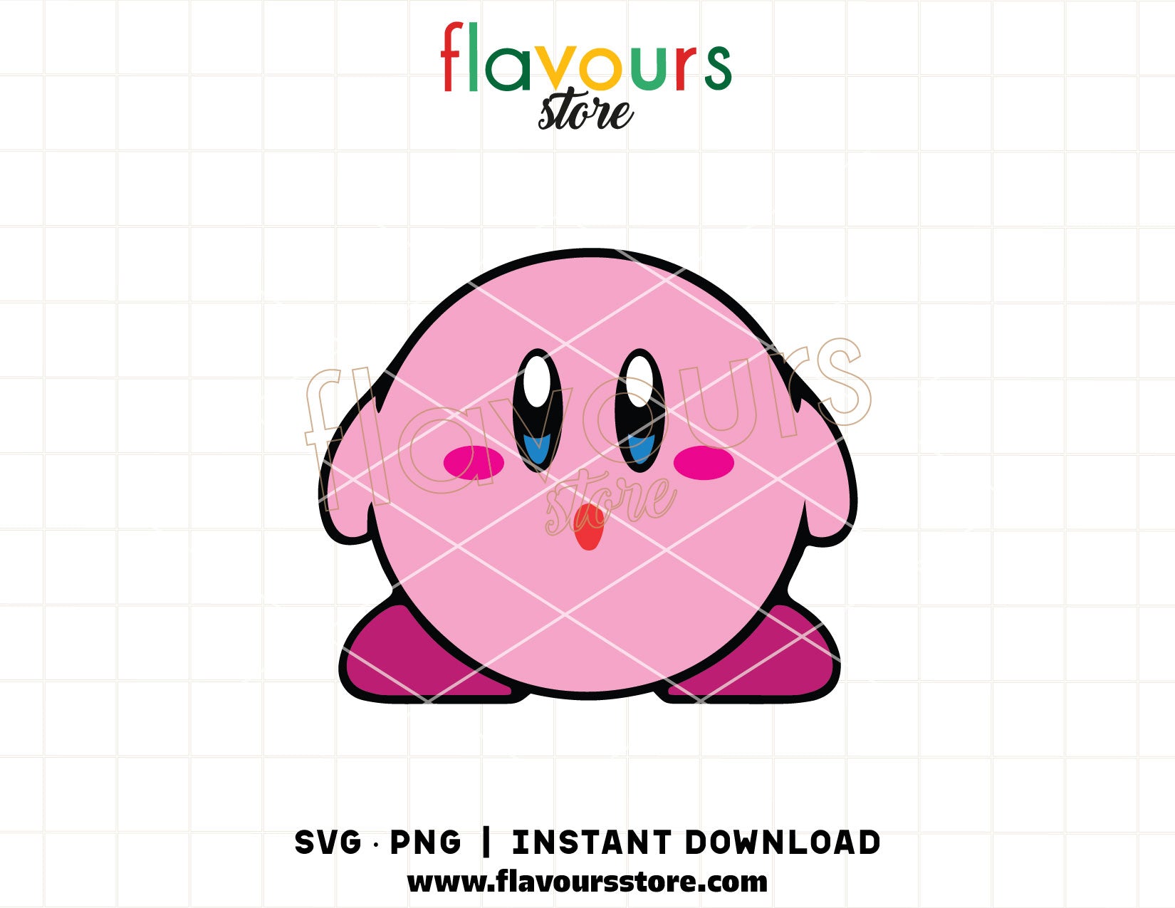 kirby svg cute pink gaming character cricut cut file shirt design