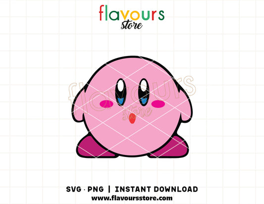 kirby svg cute pink gaming character cricut cut file shirt design