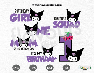 Kuromi, 1st Birthday Bundle SVG Cut Files