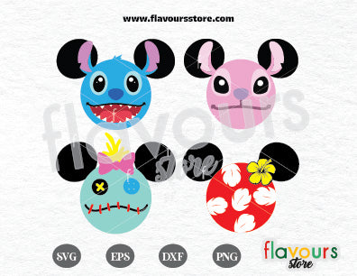 Lilo Stitch Ears Bundle SVG Cut Files