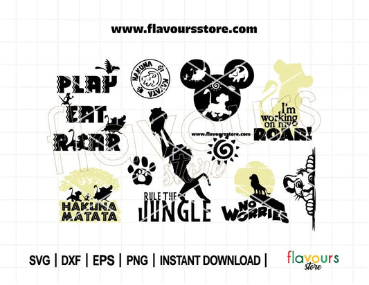 Lion King SVG Bundle, Simba Png, Hakuna Matata, Lion Kingdom Svg, Clipart Bundle, Cut Files for Cricut, Perfect for your Crafts