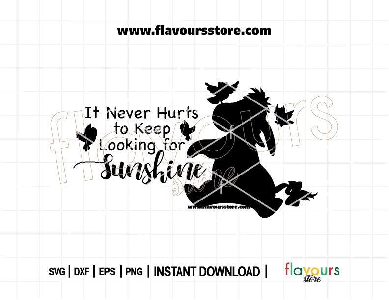 Funny Eeyore SVG cut file with “You Are My Sunshine” quote – perfect for Cricut shirts, vinyl decals, and humorous crafts for Winnie the Pooh fans.