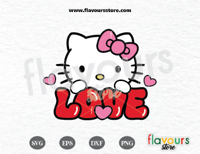 Hello Kitty Love Heart SVG Cut File