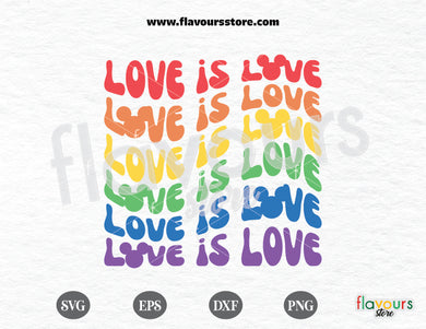 Love is Love SVG, Wavy Letters SVG, Pride Month SVG Cut File, LGBTQ+ SVG Cut Files