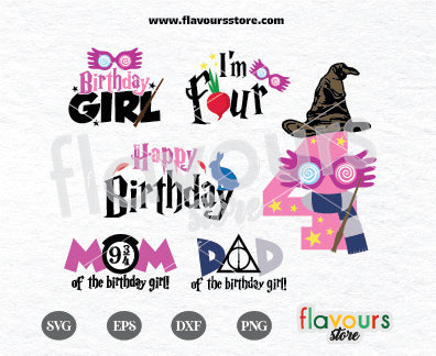 Luna Four Birthday Bundle SVG Cut File Cricut