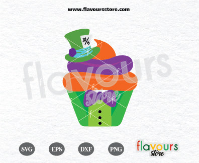 Mad Hatter Cupcake, Alice in Wonderland , Disney Cupcakes, SVG Cut File Cricut