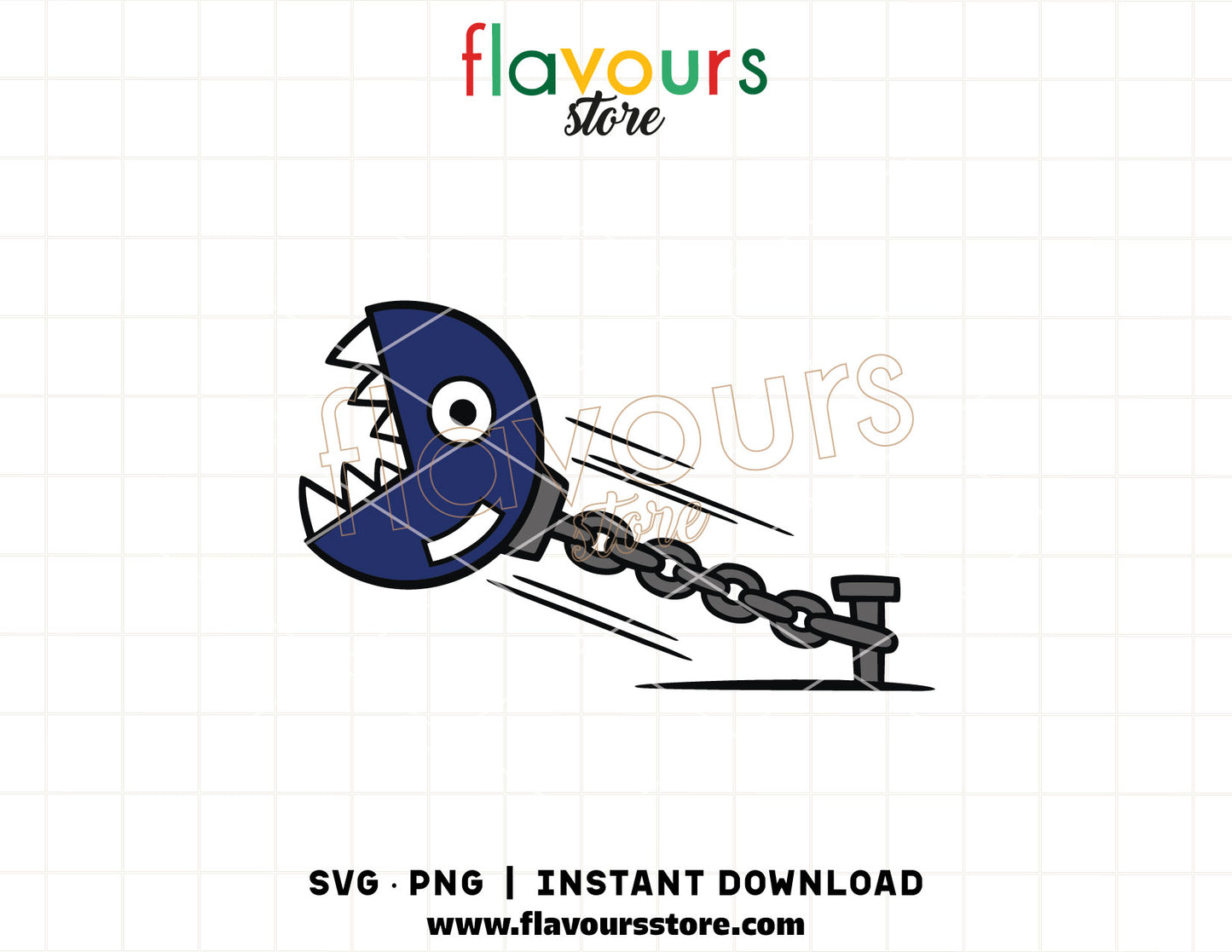 chain chomp svg retro gaming character cricut cut file shirt design