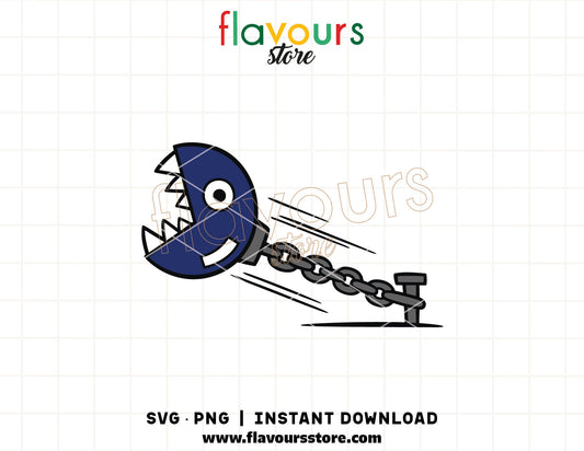 chain chomp svg retro gaming character cricut cut file shirt design