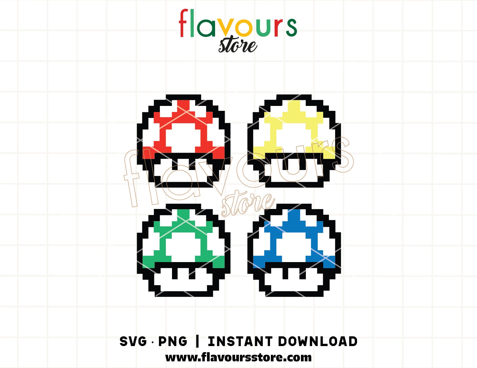 mushroom svg bundle retro gaming icons cricut cut file set shirt design