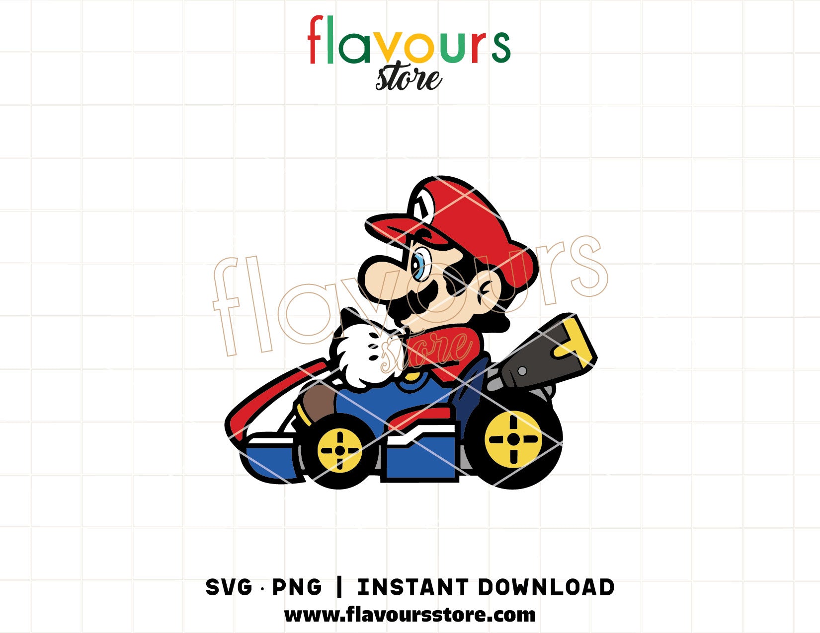mario kart svg layered racing character cricut cut file shirt design