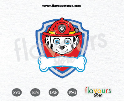 Paw Patrol Marshall Logo Svg, Dalmatian Svg, Marshall Custom Name Svg