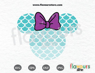 Mermaid Minnie Ears SVG Cut Files