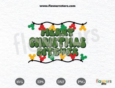 Merry Christmas Bitches, Mouse Christmas lights SVG, Holiday Season Svg, Mouse Ears Head Lights, Holiday String Lights, Merry Xmas Cricut