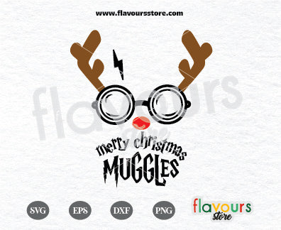 Merry Christmas Muggles, Reindeer, Harry Potter Christmas SVG Cut File