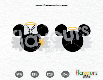 Mickey and Minnie Angels Ears SVG File