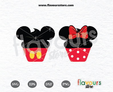 Mickey And Minnie Cupcake, Disney Cupcakes, SVG Cut File Cricut