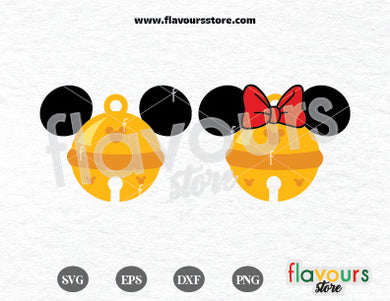 Mickey and Minnie Jingle Bell Ears SVG Cut File