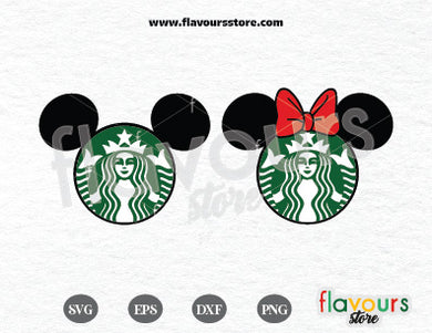 Mickey and Minnie Starbucks SVG Cut File