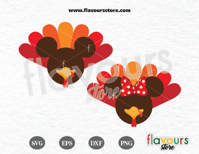 Mickey And Minnie Turkey Ears SVG Cut File