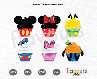 Mickey Club Cupcakes Bundle, Disney Cupcakes, SVG Cut File Cricut