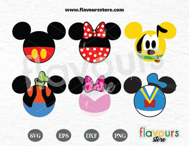 Mickey Friends Ears Bundle SVG Cut File