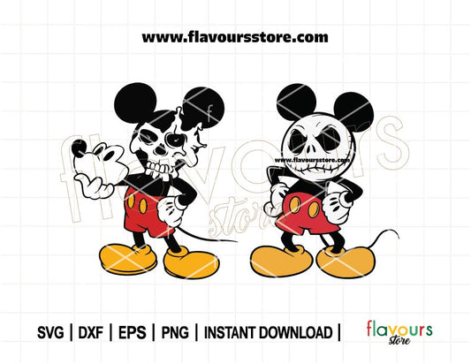 Mouse Scary Bundle SVG, Jack Costume, Mouse Unmasked Svg, Mouse Skull Face SVG Svg, Mouse Zombie svg, Mouse Skull Face, Cut File For Cricut