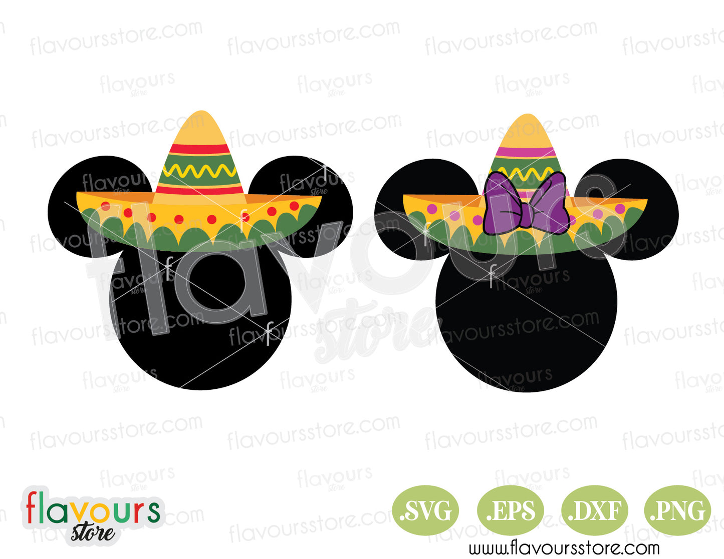 Mickey Minnie Head Cinco Mayo SVG