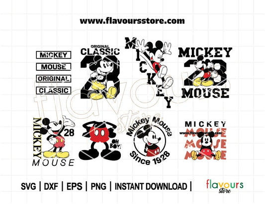 Mouse Classic SVG Bundle, Classic Mouse Clipart, 1928 Classic, Cut Files for Cricut, Perfect for your Crafts