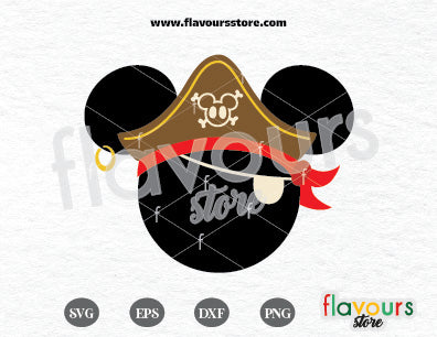 Mickey Pirate Hat Ears SVG