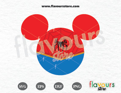 Spiderman Mickey Ears, Superheroes Ears SVG Cut File