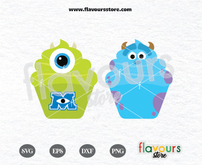 Mike and Sulley Cupcakes, Disney Cupcakes, SVG Cut Files Cricut